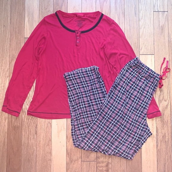 Liz Claiborne Matching Plaid Pajama Set sz Medium